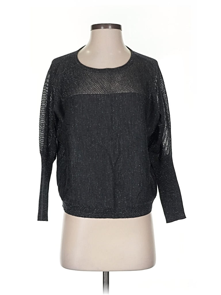 Pre-owned Eileen Fisher Wool Pullover Sweater In Black