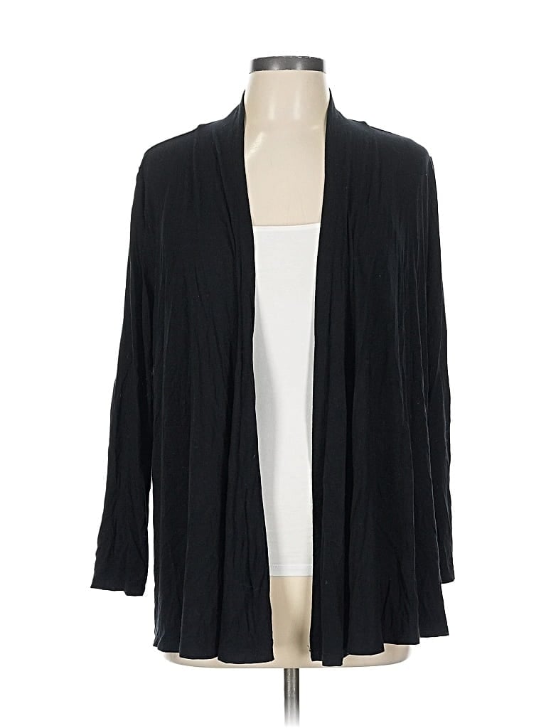 Pre-owned Karen Scott Cardigan Sweater In Black