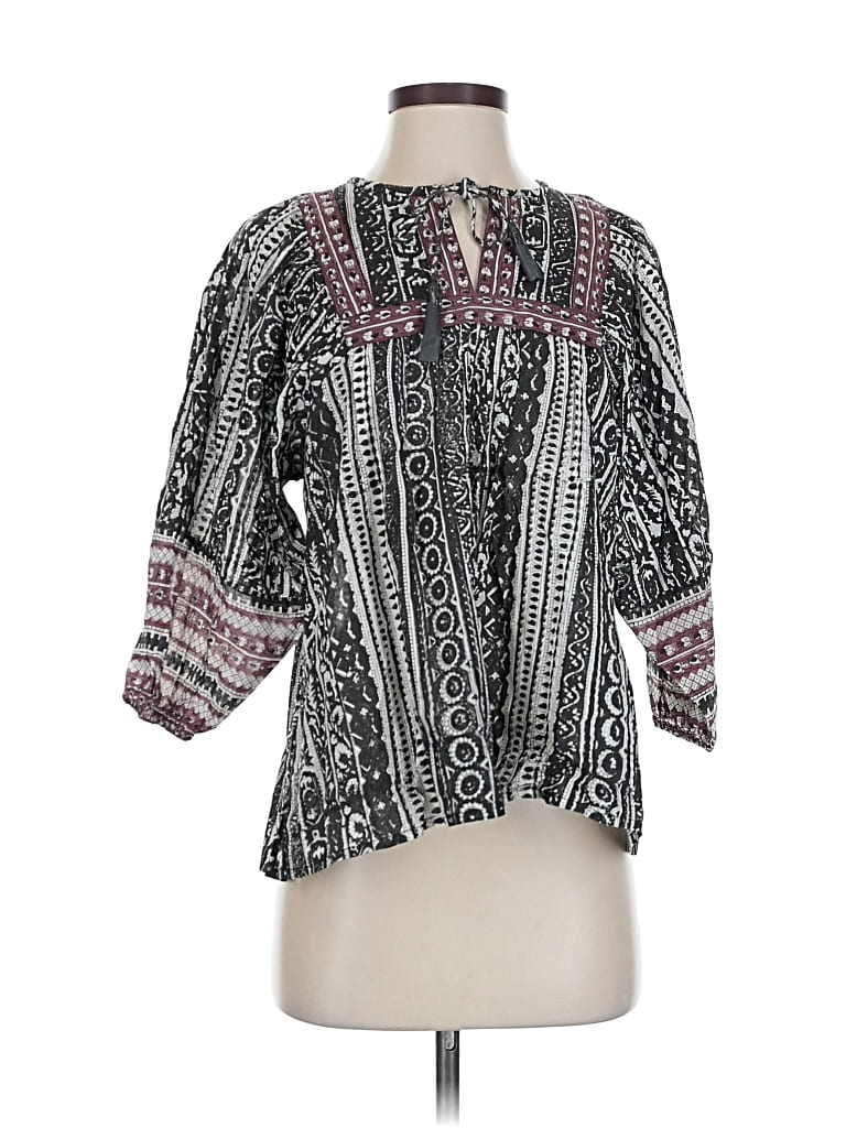 Pre-owned Cleobella 3/4 Sleeve Blouse In Black