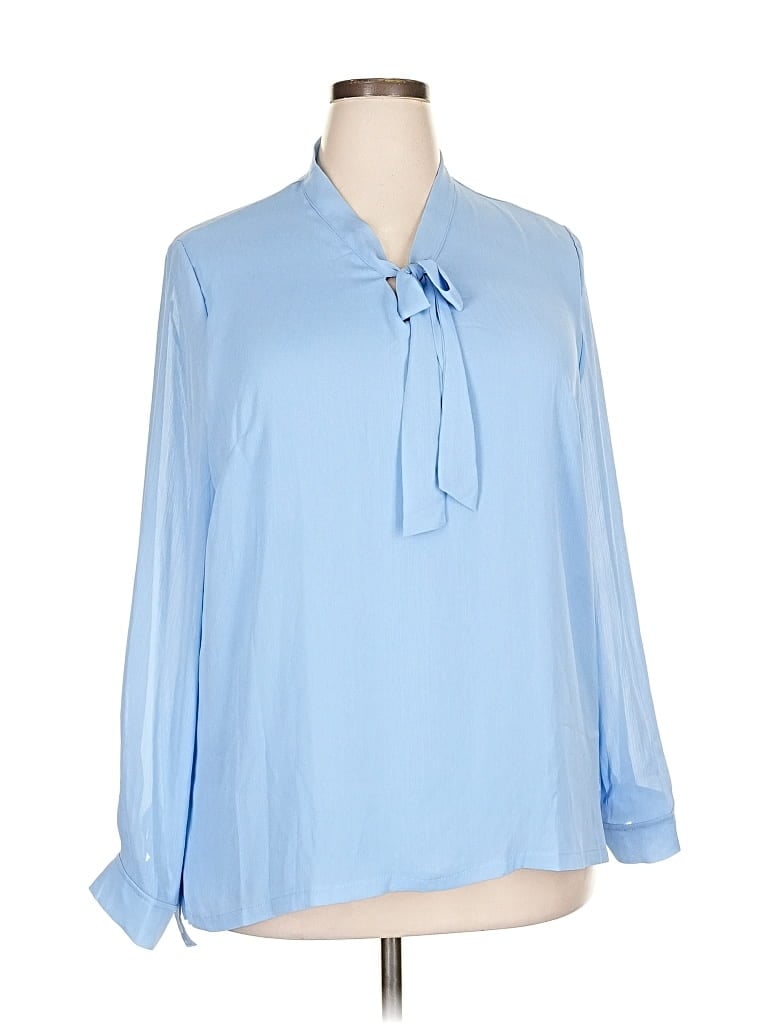 Pre-owned Assorted Brands 3/4 Sleeve Blouse In Blue