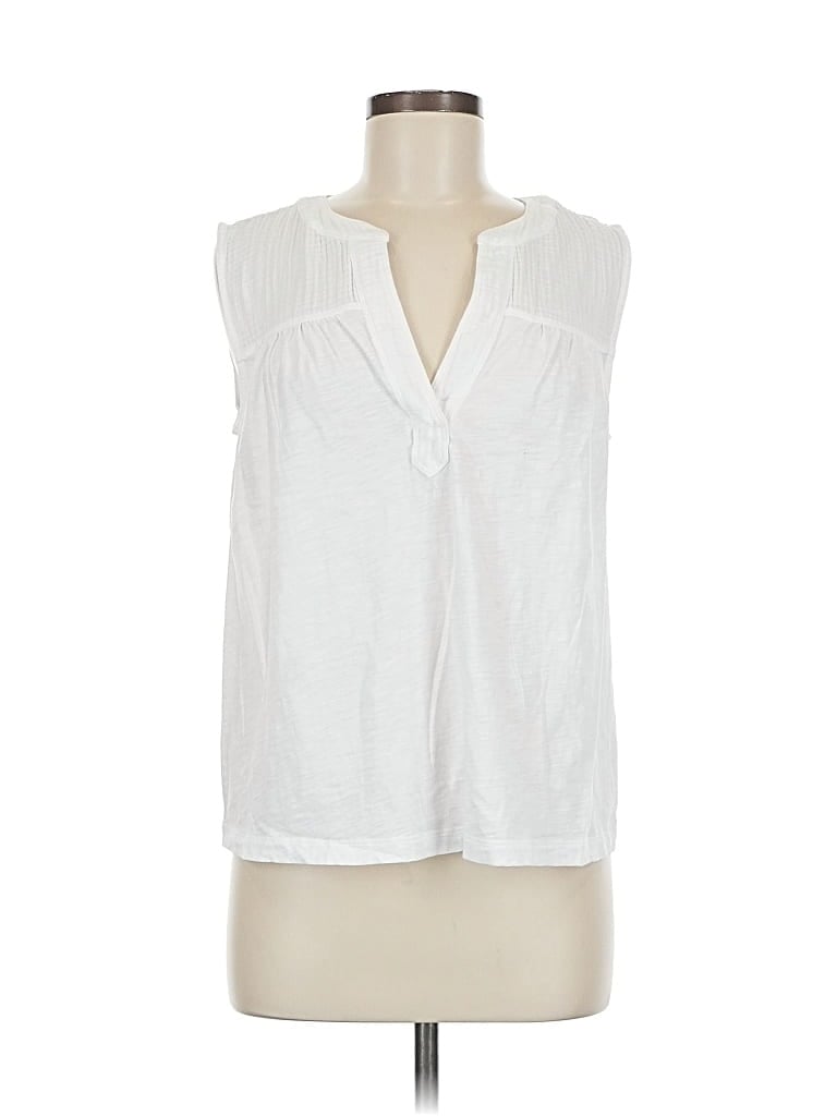 Pre-owned Ann Taylor Loft Sleeveless Blouse In White