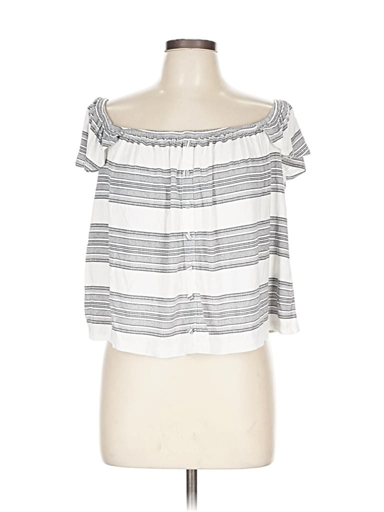 Pre-owned Torrid Short Sleeve Top White Off The Shoulder Neckline Tops
