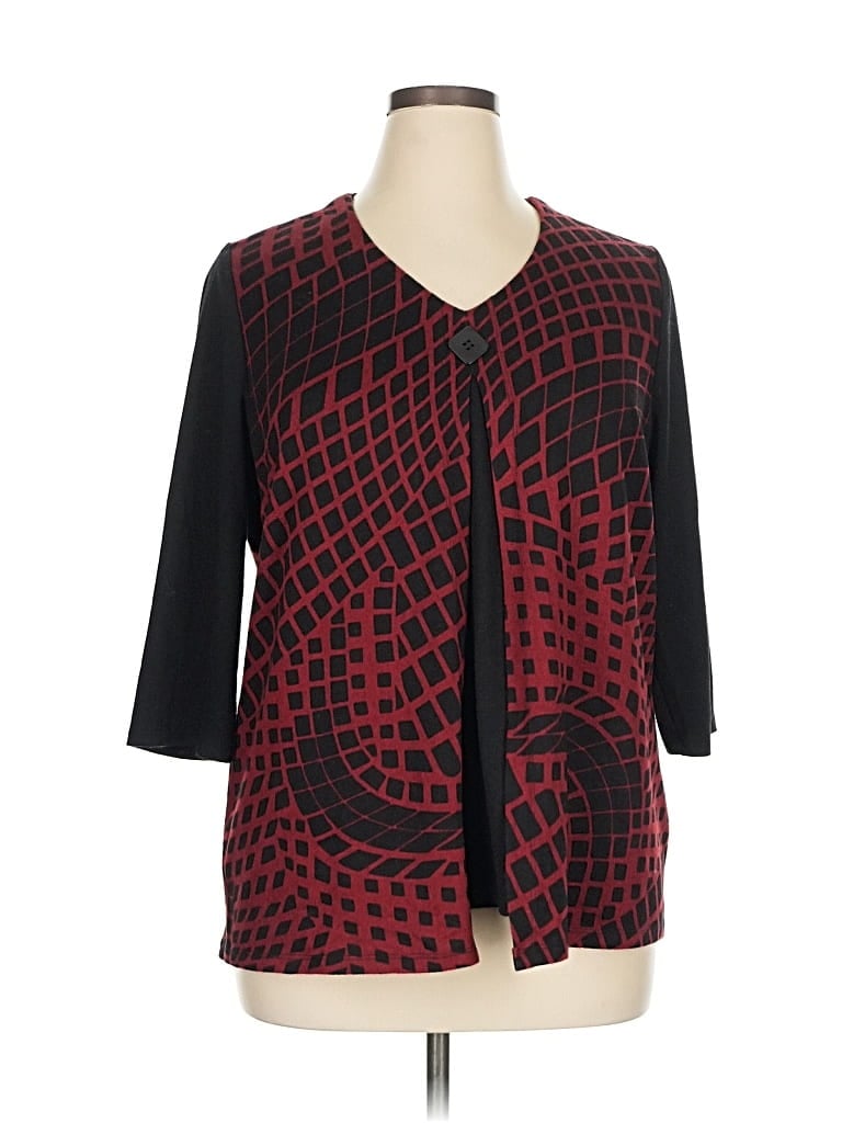 Pre-owned Serengeti 3/4 Sleeve Blouse In Black