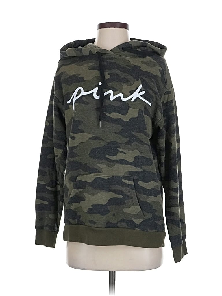 Pre-owned Victoria's Secret Pink Pullover Hoodie In Green