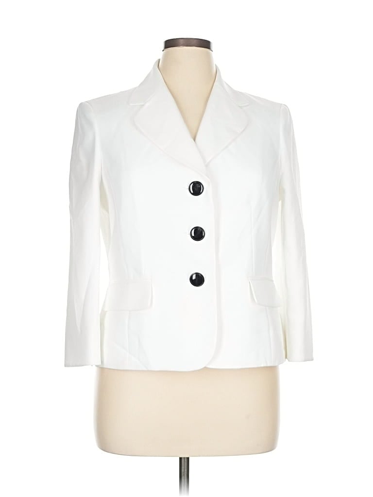 Pre-owned Le Suit Blazer Jacket In White
