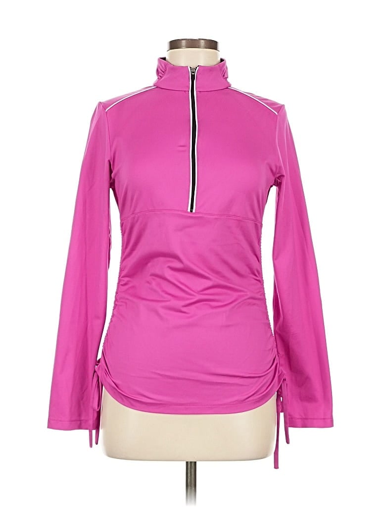 Pre-owned Boston Proper Fleece Jacket In Pink