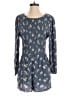 American Eagle Outfitters 100% Viscose Hearts Blue Romper Size M - photo 1