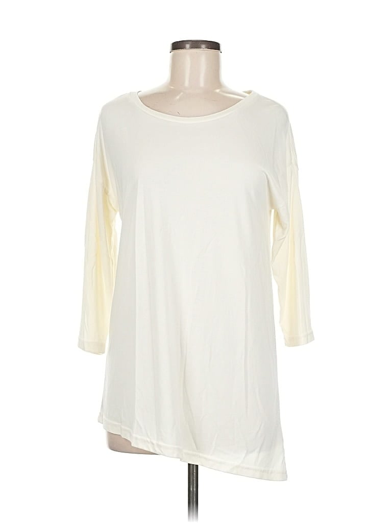 Pre-owned Hue 3/4 Sleeve T-shirt In White