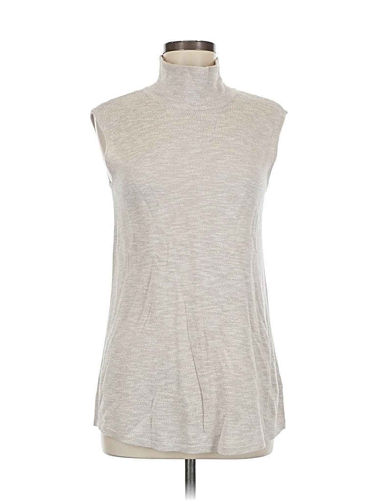 Pre-owned Nic + Zoe Turtleneck Sweater In Silver