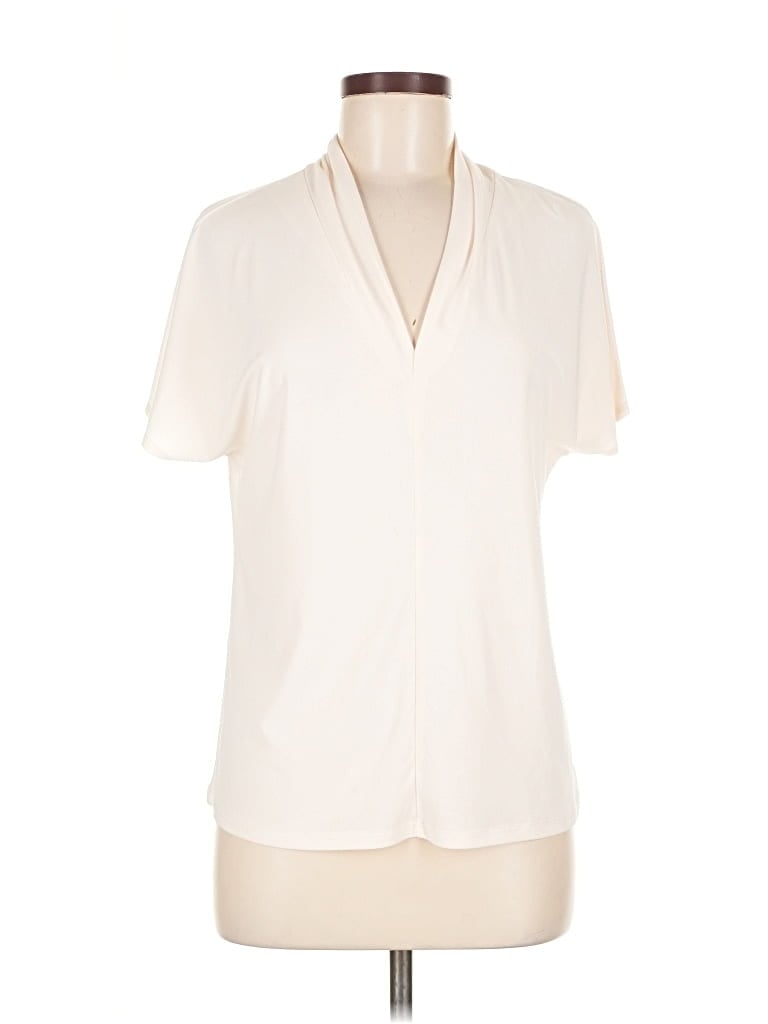 Pre-owned The Limited Short Sleeve Blouse In White