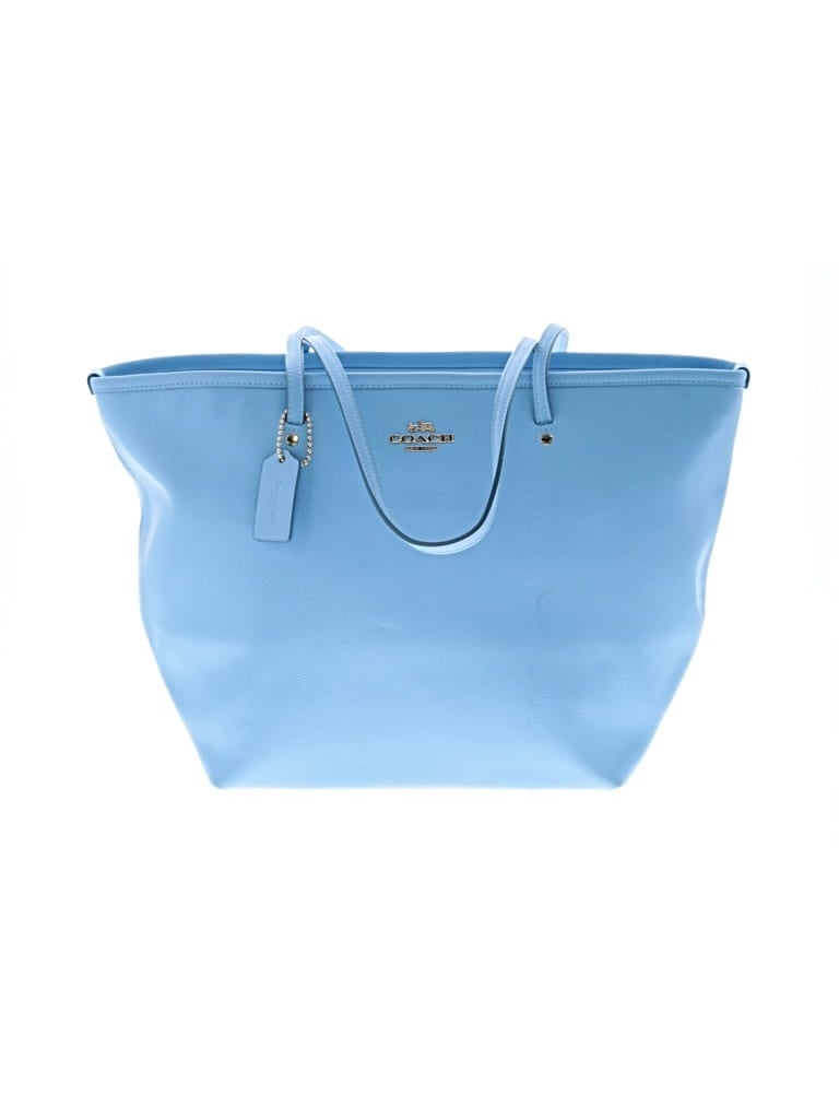 Pre-owned Coach Leather Tote Bag In Blue
