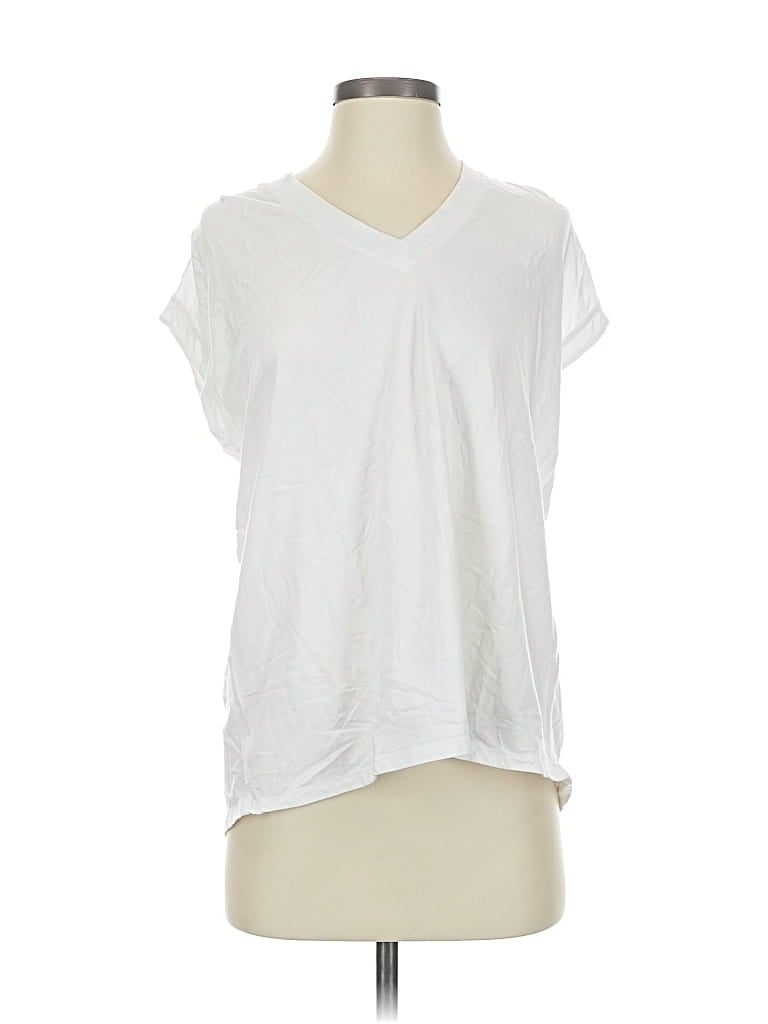 Pre-owned Athleta Short Sleeve T-shirt In White