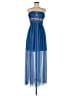 Sau Lee 100% Polyester Blue Cocktail Dress Size 8 - photo 1