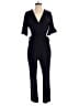 Zara 100% Polyester Solid Black Blue Jumpsuit Size S - photo 1