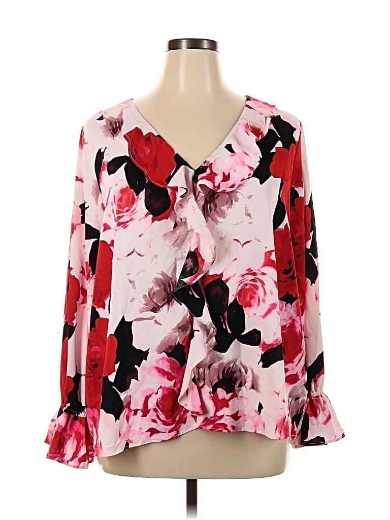 Pre-owned Cato 3/4 Sleeve Blouse In Pink