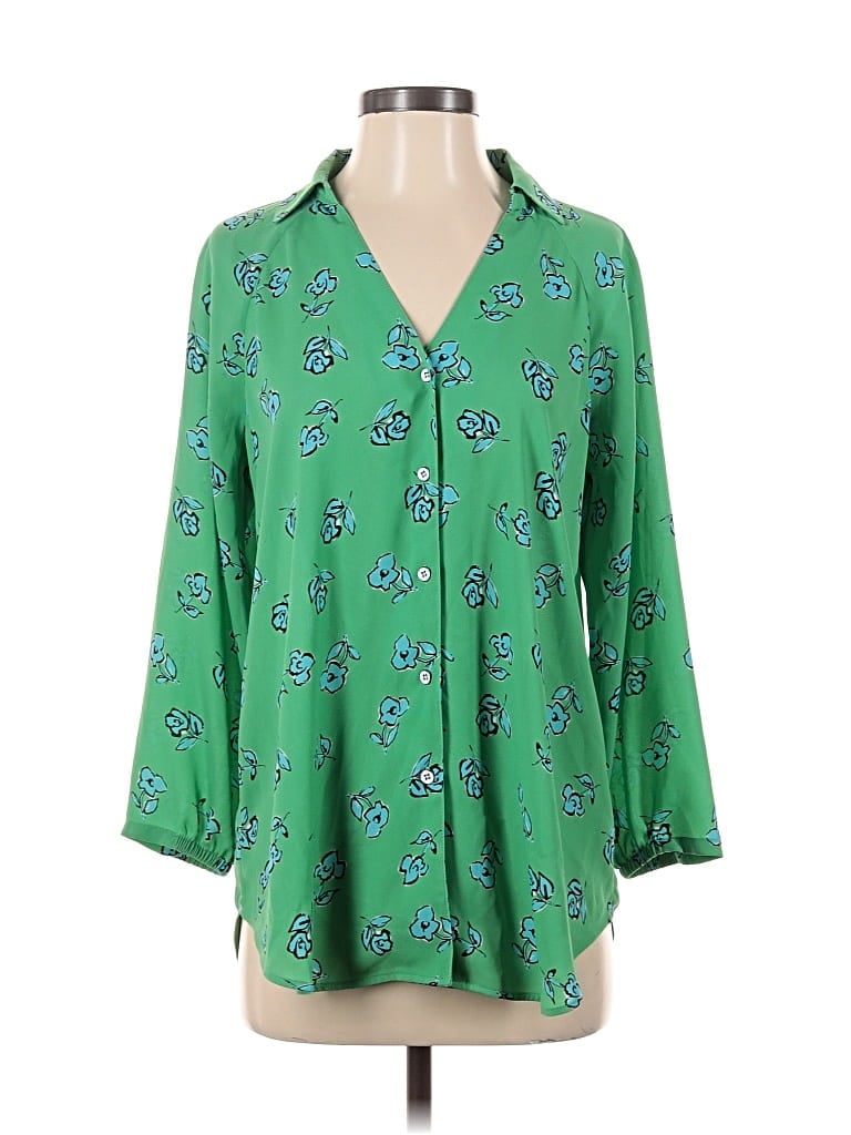 Pre-owned Cabi 3/4 Sleeve Blouse In Green
