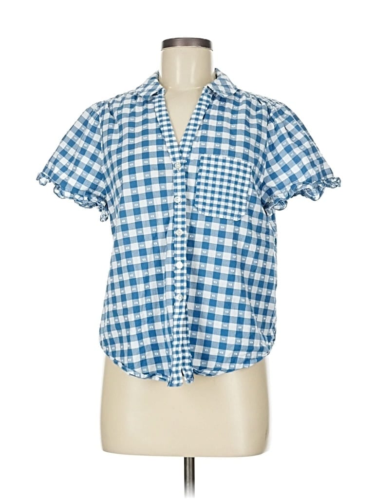 Pre-owned Lc Lauren Conrad Short Sleeve Polo Shirt In Blue