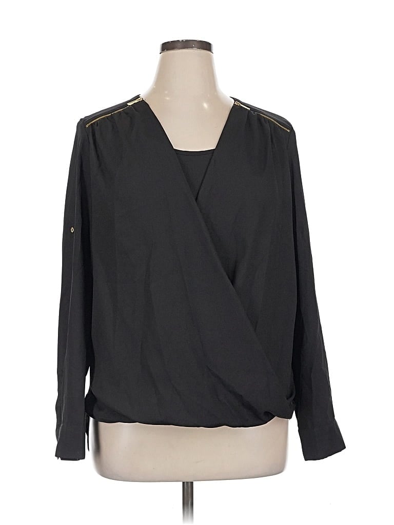 Pre-owned Calvin Klein Long Sleeve Blouse In Black