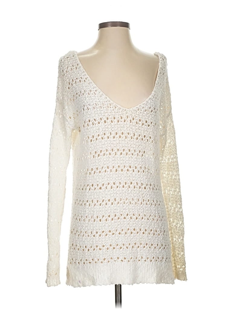 Pre-owned Ann Taylor Pullover Sweater In White