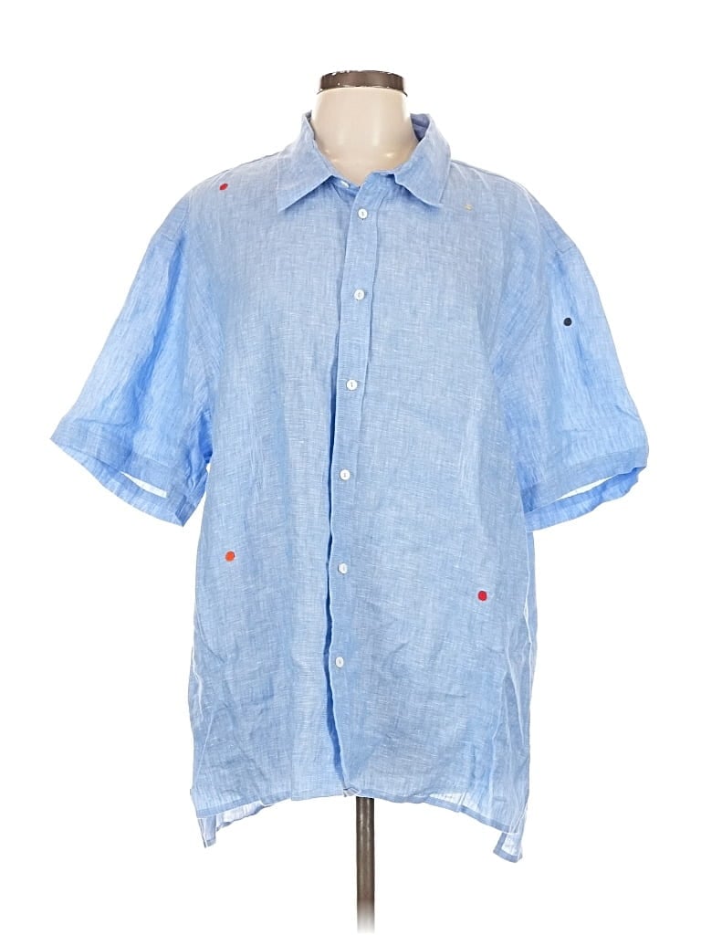 Pre-owned Marrakech Short Sleeve Button Down Shirt In Blue