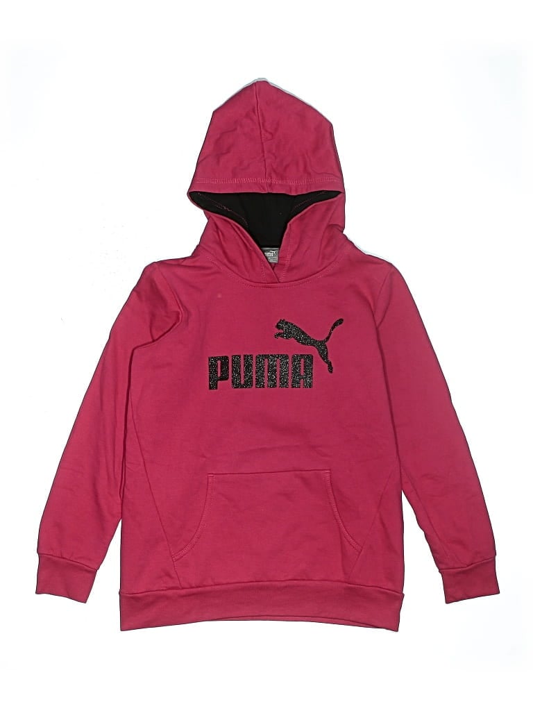 Pre-owned Puma Kids' Pullover Hoodie In Burgundy