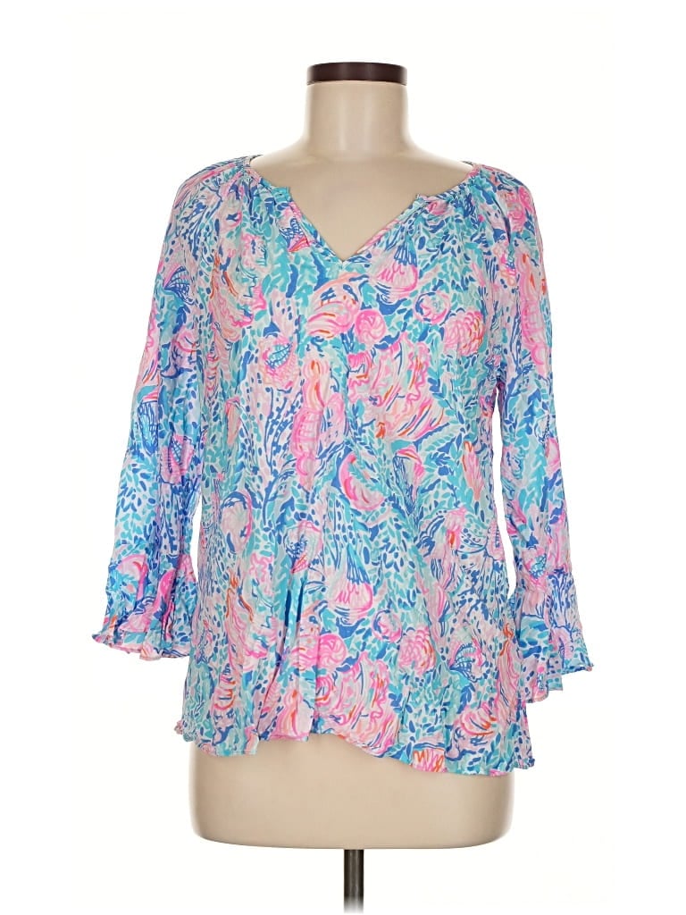 Pre-owned Lilly Pulitzer 3/4 Sleeve Blouse In Pink