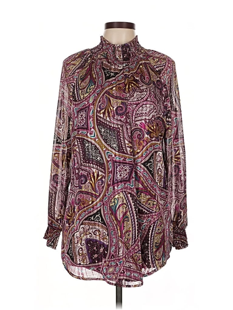 Pre-owned Chico's Long Sleeve Blouse In Purple