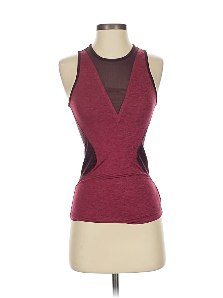 Pre-owned Adidas Stella Mccartney Tank Top Burgundy Halter Neckline Tops