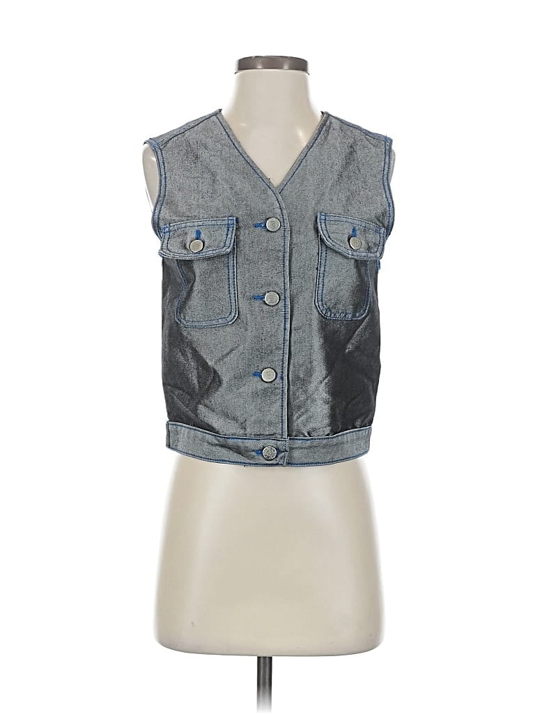 Pre-owned Unbranded Denim Vest In Gray