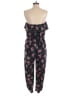 Romeo & Juliet Couture 100% Polyester Floral Black Blue Jumpsuit Size M - photo 2