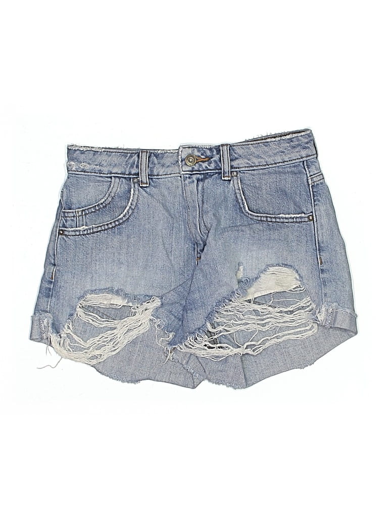 Pre-owned Zara Denim Shorts In Blue