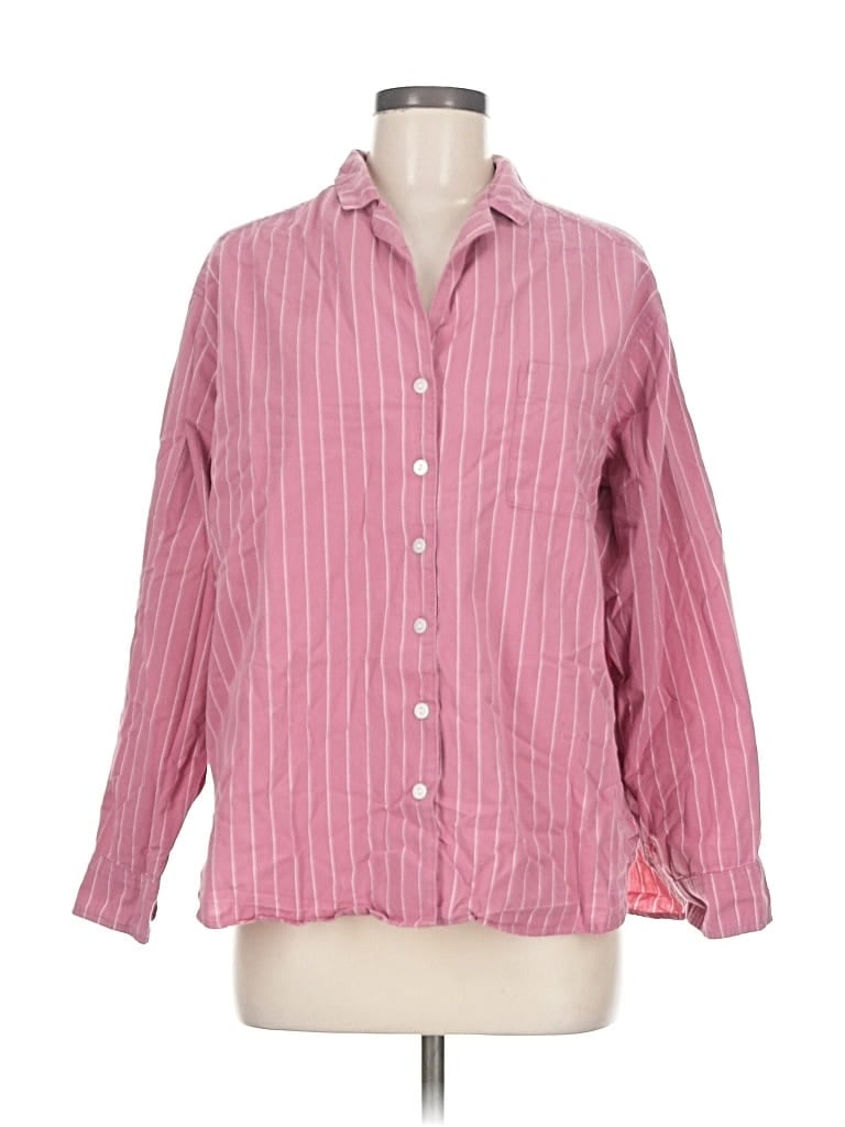 Pre-owned Gap Body Long Sleeve Button Down Shirt In Pink