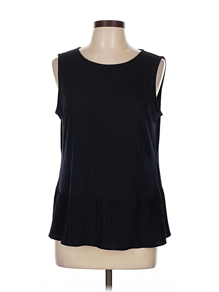 Pre-owned Talbots Sleeveless Top Black Cold Shoulder Neckline Tops