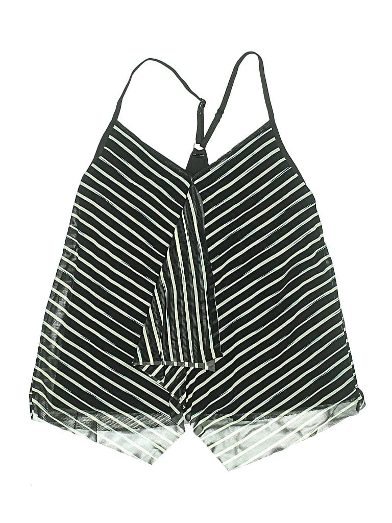 Pre-owned Beach House Swimsuit Top Black Chevron/herringbone Pattern Swimwear
