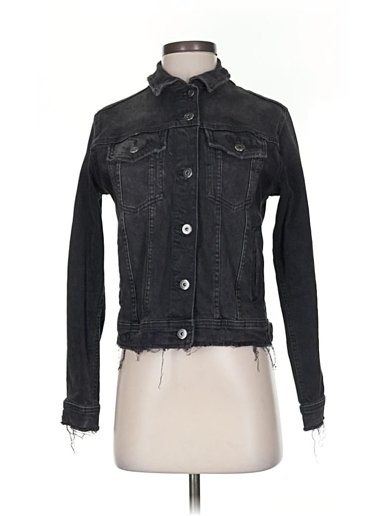 Pre-owned Zara Denim Jacket In Black