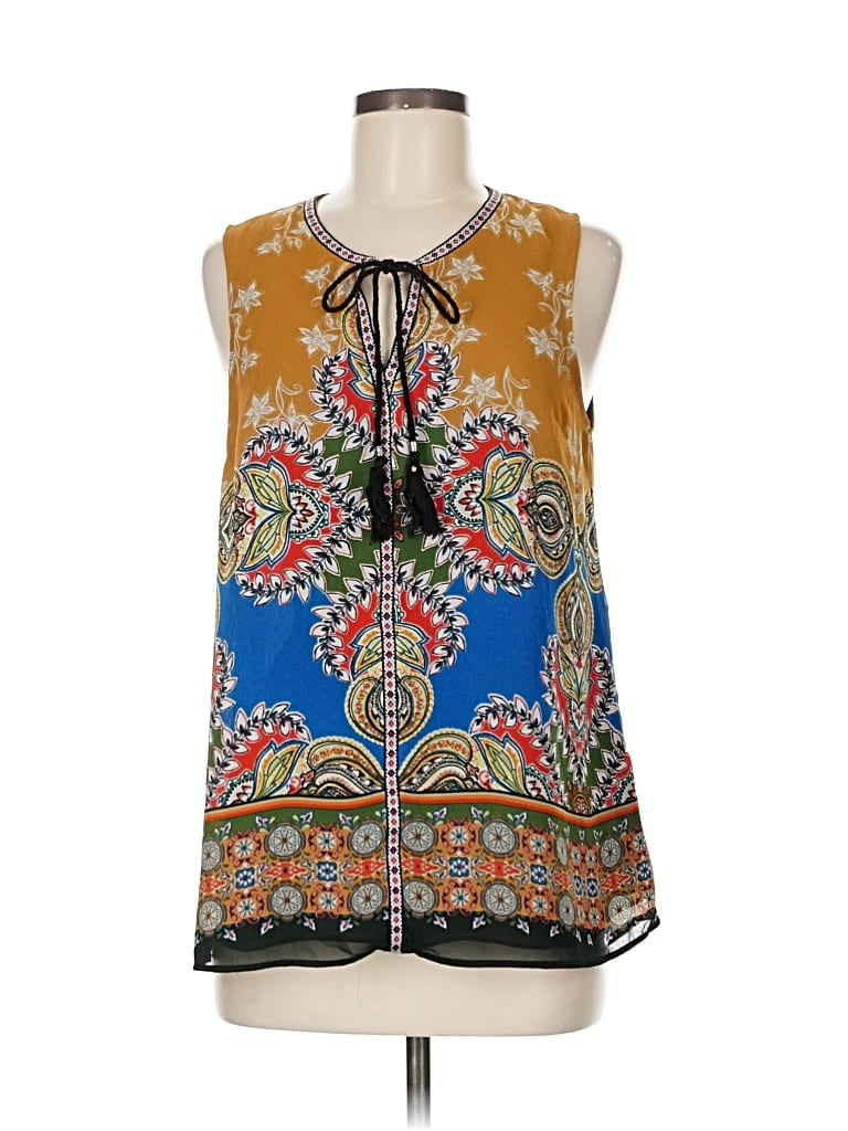 Pre-owned Daniel Rainn Sleeveless Blouse In Gold