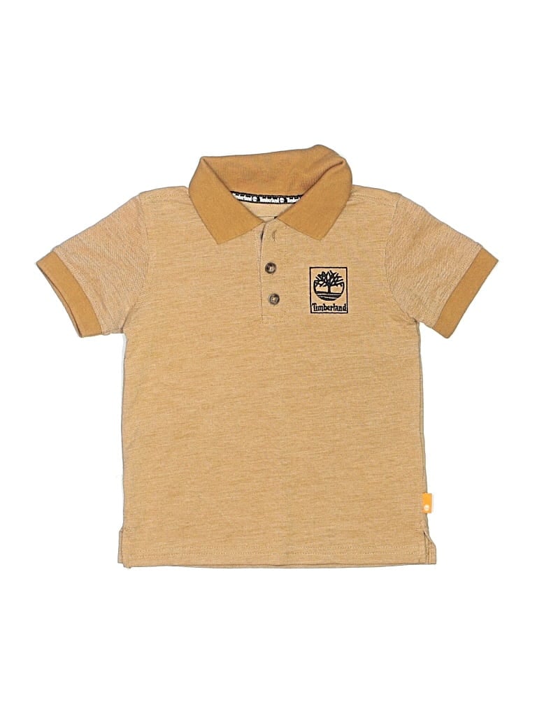 Pre-owned Timberland Kids' Short Sleeve Top Yellow Collared Neckline Tops