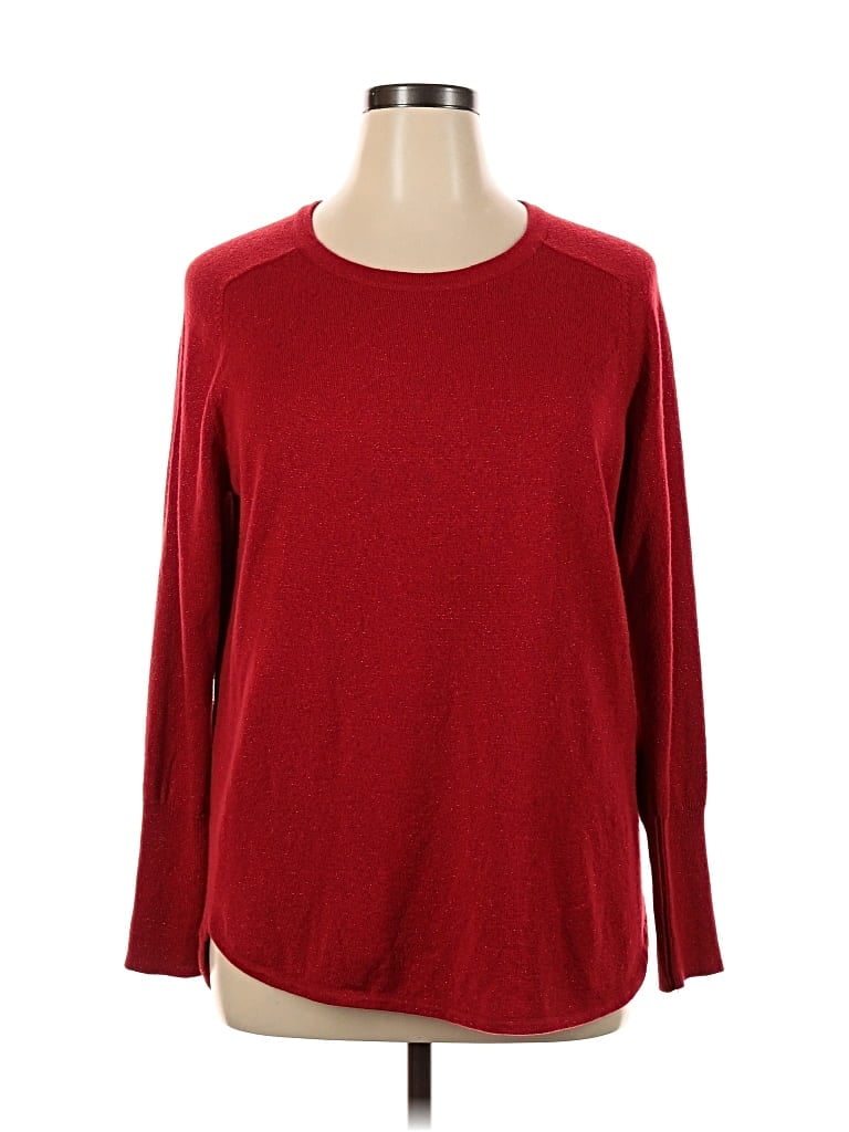Pre-owned Apt. 9 Long Sleeve Top Red Crew Neck Tops