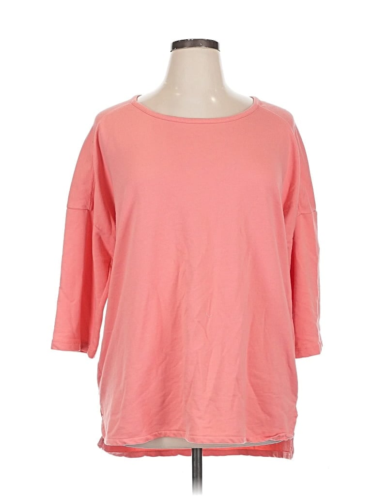 Pre-owned Weekends By Chico's 3/4 Sleeve T-shirt In Pink