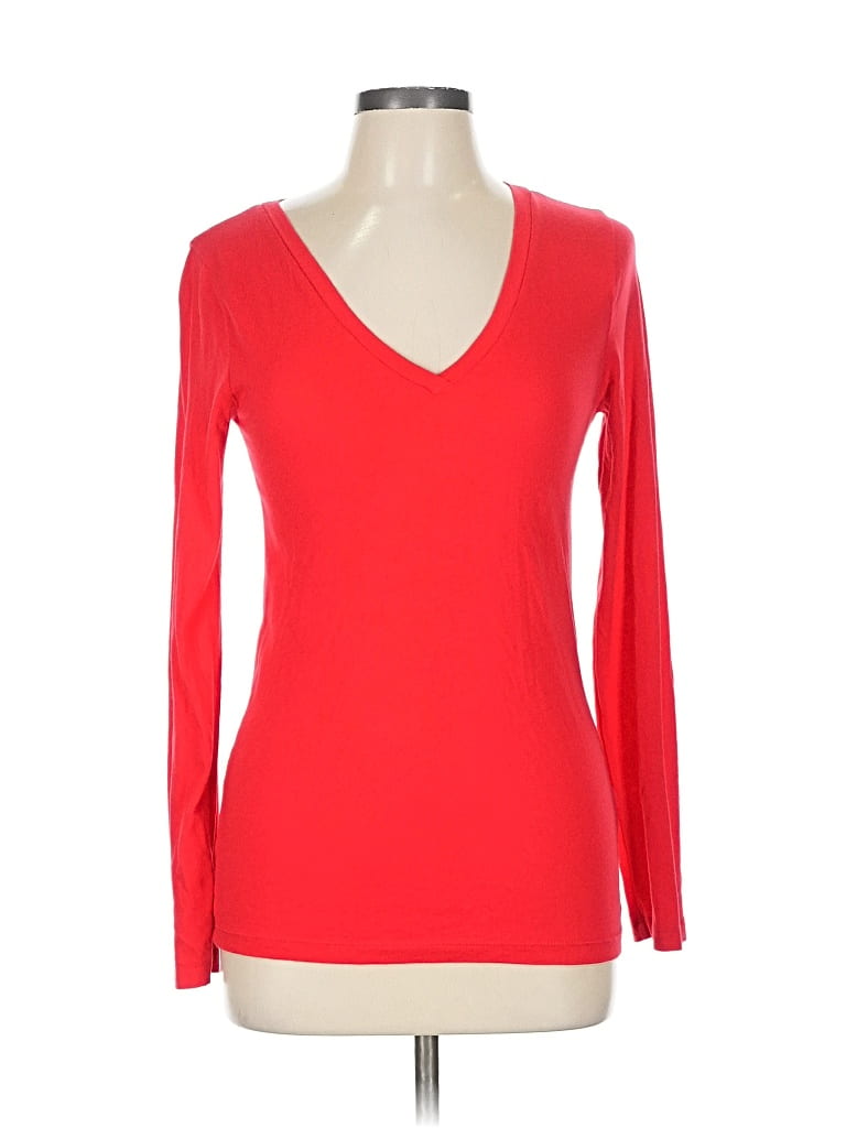 Pre-owned J.crew Factory Store Long Sleeve T-shirt In Red