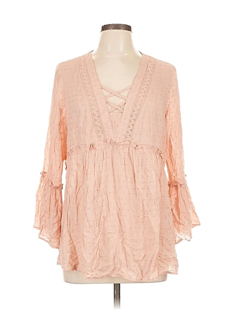 Pre-owned Dr2 3/4 Sleeve Blouse In Pink