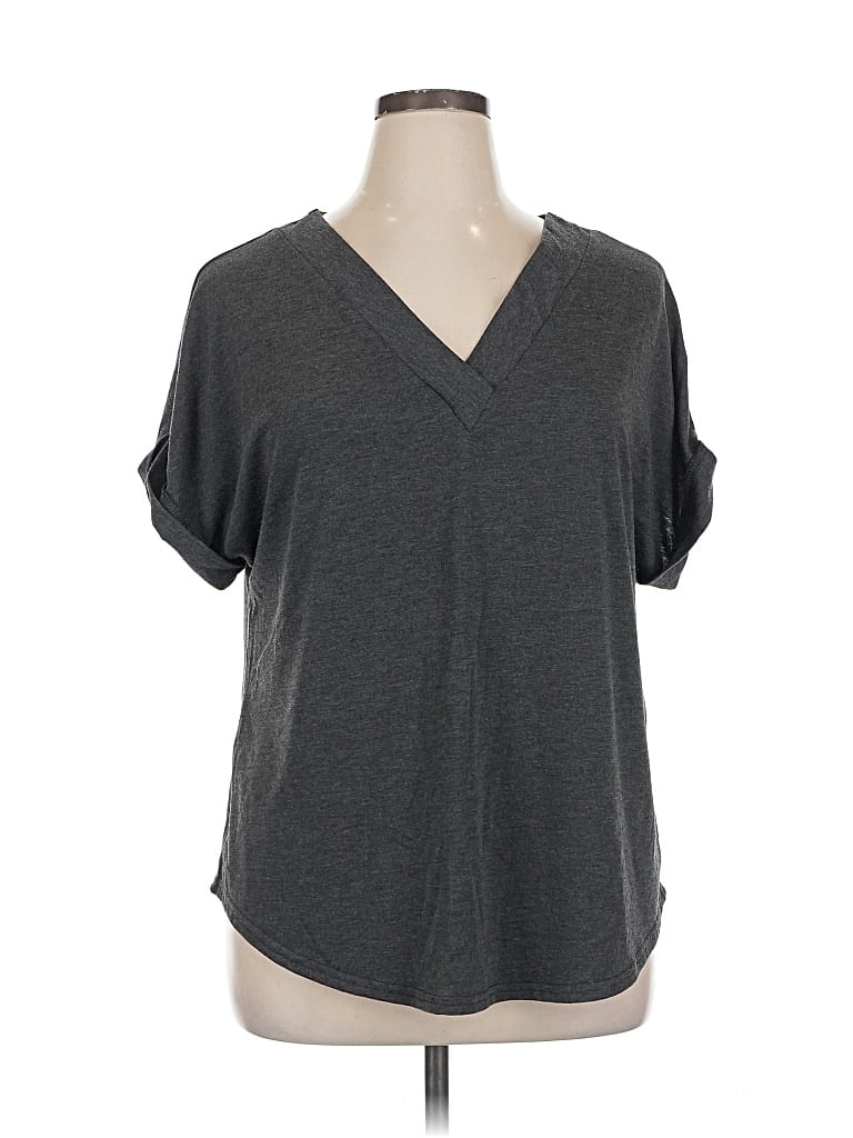 Pre-owned Shein Curve Short Sleeve T-shirt In Gray