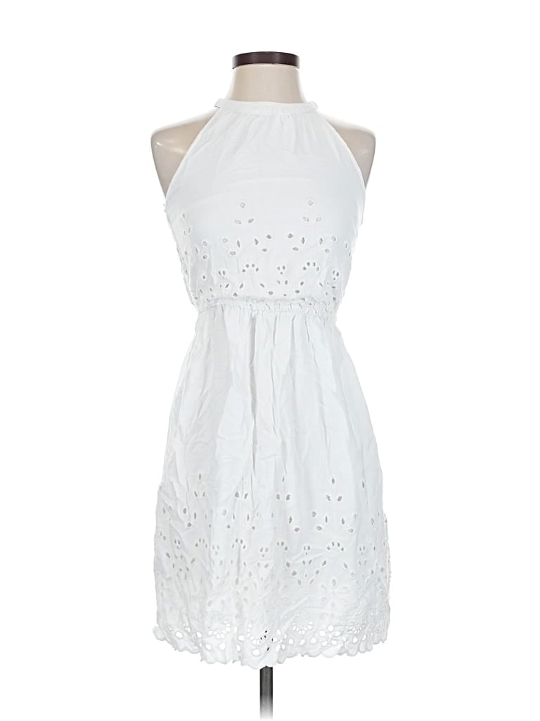 Pre-owned Sim & Sam Casual Dress In White