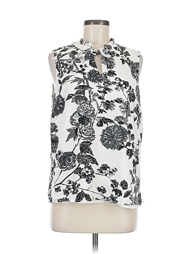 Pre-owned Talbots Sleeveless Blouse In White