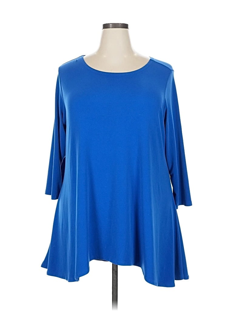 Pre-owned Alfani 3/4 Sleeve Top Blue Boatneck Tops