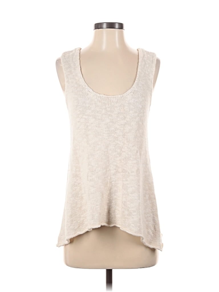 Pre-owned Avalin Sleeveless Top Ivory Scoop Neck Tops In White