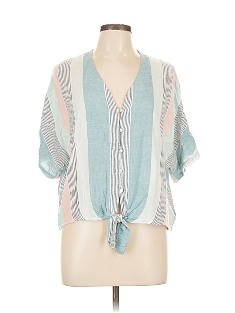 Pre-owned Rails Short Sleeve Blouse In Blue