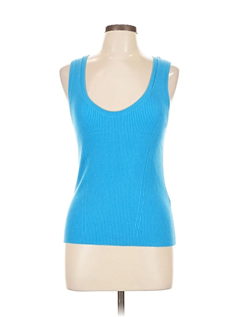 Pre-owned Abercrombie & Fitch Sleeveless Top Blue Scoop Neck Tops