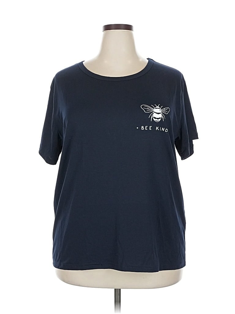 Pre-owned Shein Curve Short Sleeve T-shirt In Blue