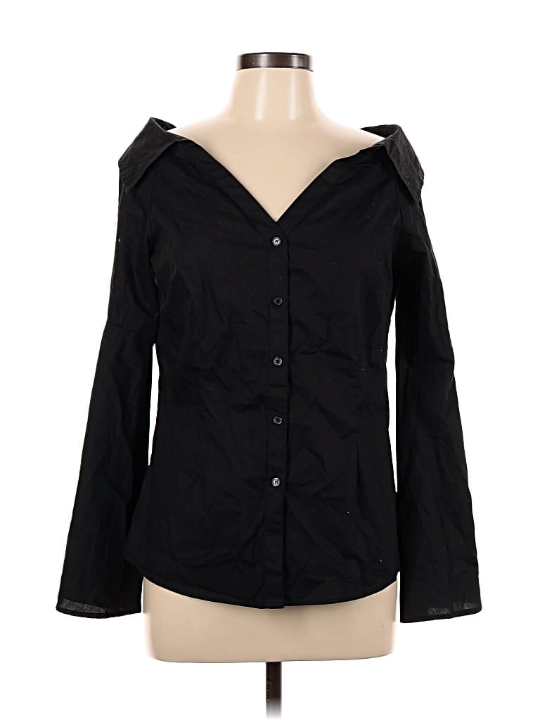 Pre-owned Romeo & Juliet Couture Long Sleeve Blouse In Black